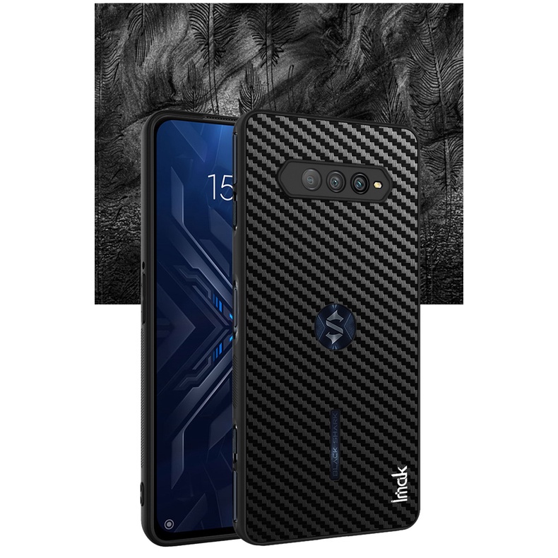 Ốp Điện Thoại Da PU + PC Cứng + Sợi Carbon Chống Sốc Imak Cho Black Shark 4 Pro Black Shark 4