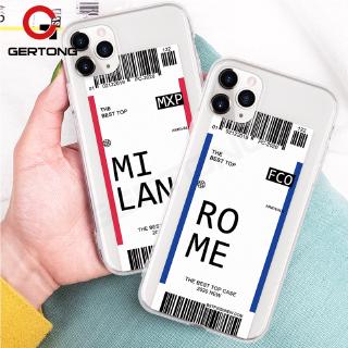 Ốp điện thoại Silicone hình giấy vé máy bay cho IPHONE 11 PRO X XS XS MAX 7 8 PLUS