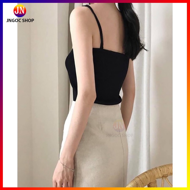 Áo 2 dây nữ ôm body trẻ trung, Áo hai dây nữ cotton freesize từ 40 - 58kg