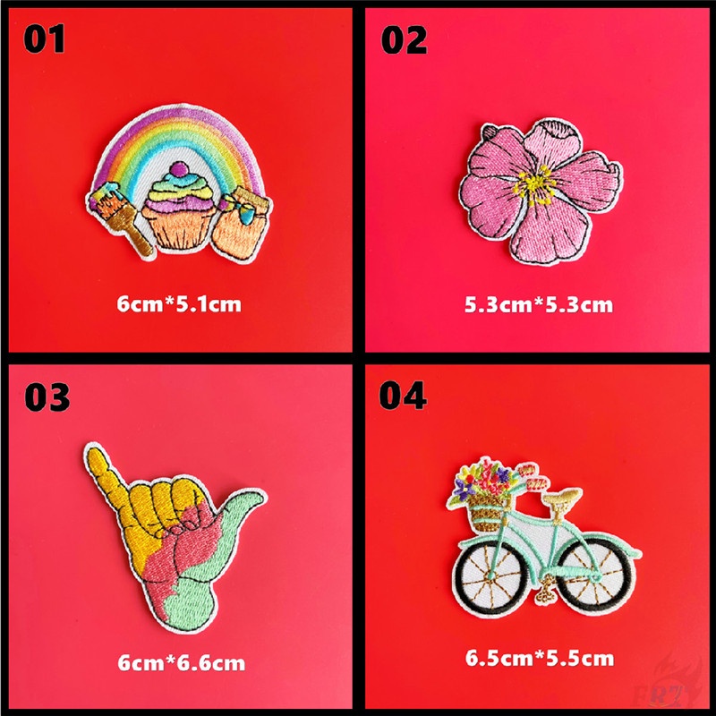 ♥ Good Vibes - Miếng Vá Ủi Quần Áo VSCO Girl ♥ 1 Huy Hiệu Ủi Thêu Hình Cầu Vồng Hoàng Hôn