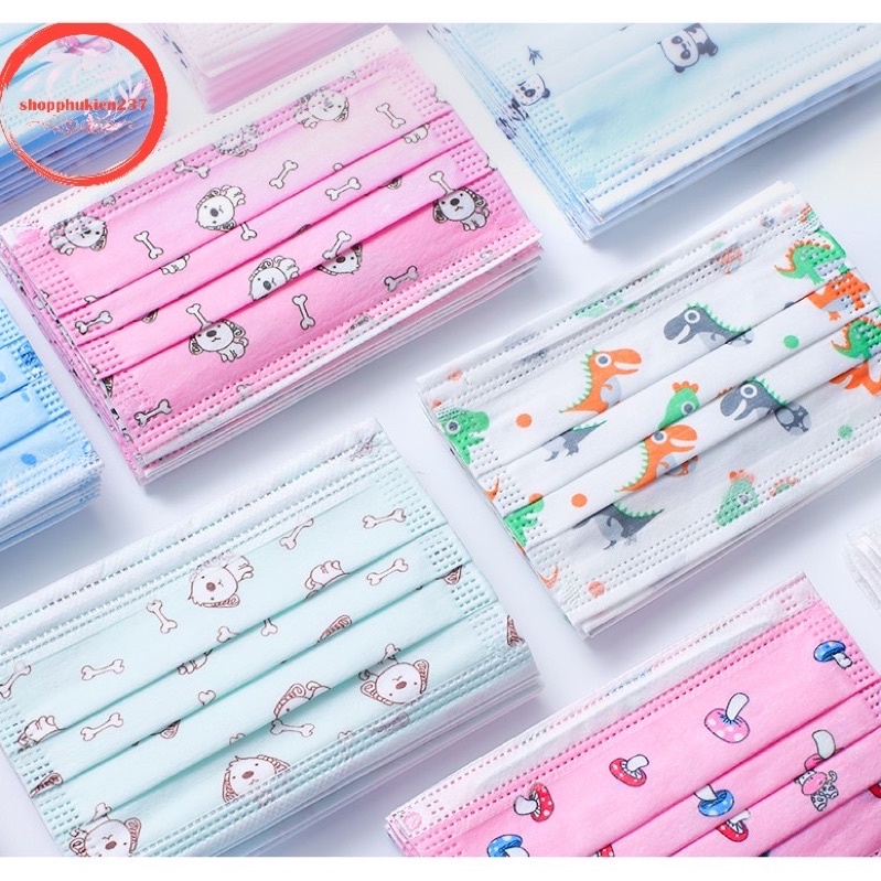 Khẩu Trang Y Tế Trẻ Em có thiết kế dễ sử dụng, hoạt tiết đa dạng màu sắc đẹp sl 1chiếc