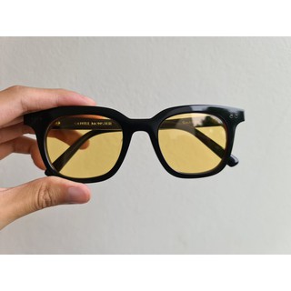 Kính mắt thời trang - Gọng kính thời trang cận loạn chữ V nhựa Acetate unisex bản cao cấp – SS05 - Tròng màu vàng
