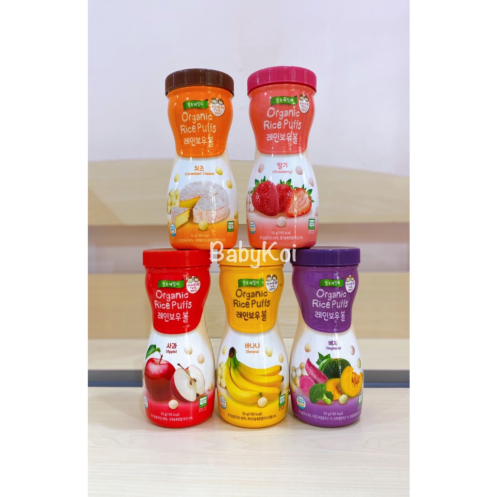 Bánh ăn dặm hữu cơ cầu vồng Farm to Baby hộp 50G Hàn Quốc (Date 05/2023)