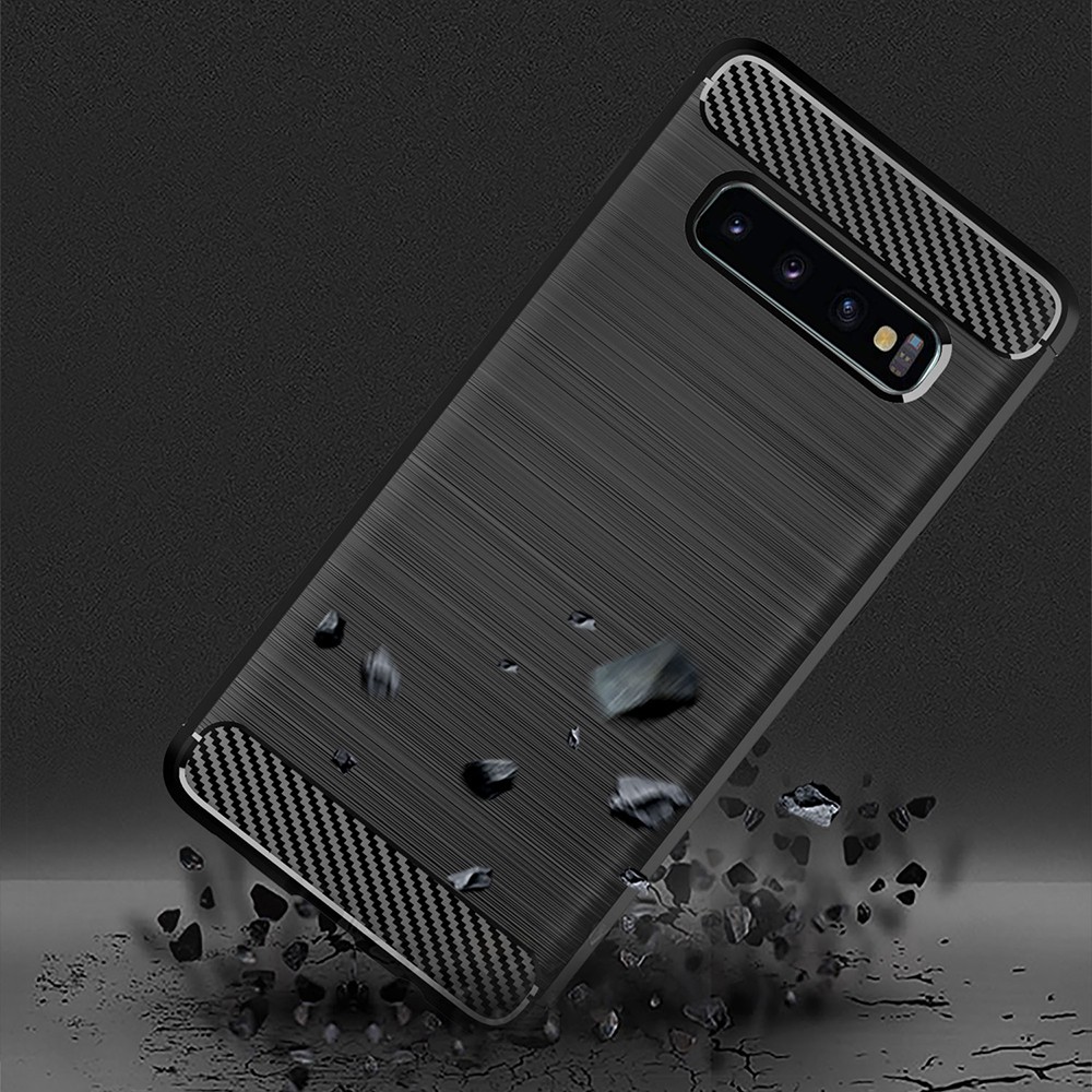 Ốp lưng Samsung S10 S10E S10+ Plus S10 Lite 🔥FREESHIP🔥Ốp silicon mềm bằng sợi Carbon phay xước chống sốc chống vân tay