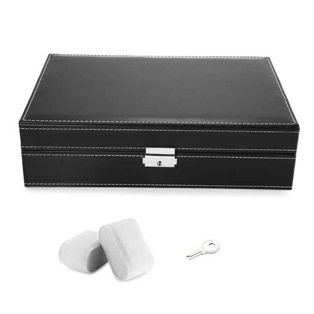 Hộp Da Đựng Đồng Hồ / Trang Sức 8 Ngăn Có Khóa