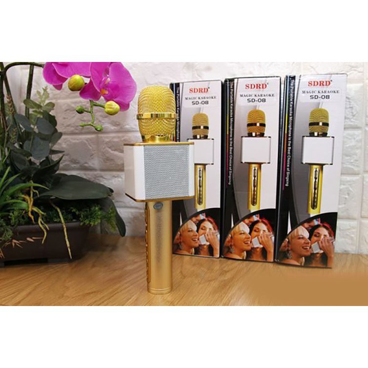 SD-08 Míc hát micro karaoke Loa kèm micro 3 trong 1 kết nối Bluetooth Loại tốt