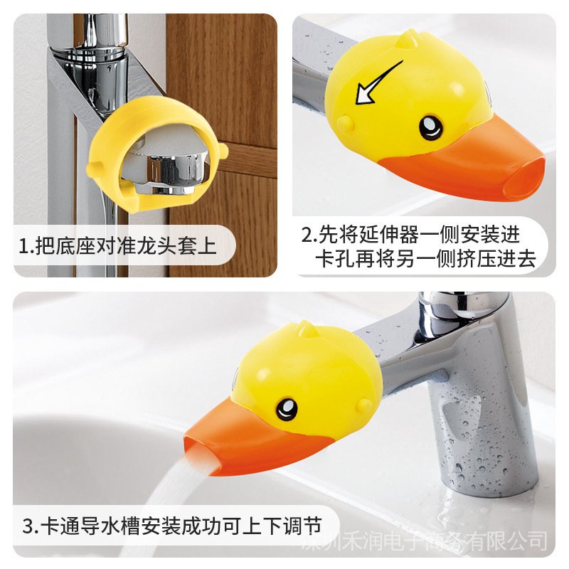 Đầu Nối Dài Vòi Nước Bồn Cầu Kiểu Hoạt Hình Bằng Silicon Chống Văng Tiện Dụng Cho Bé