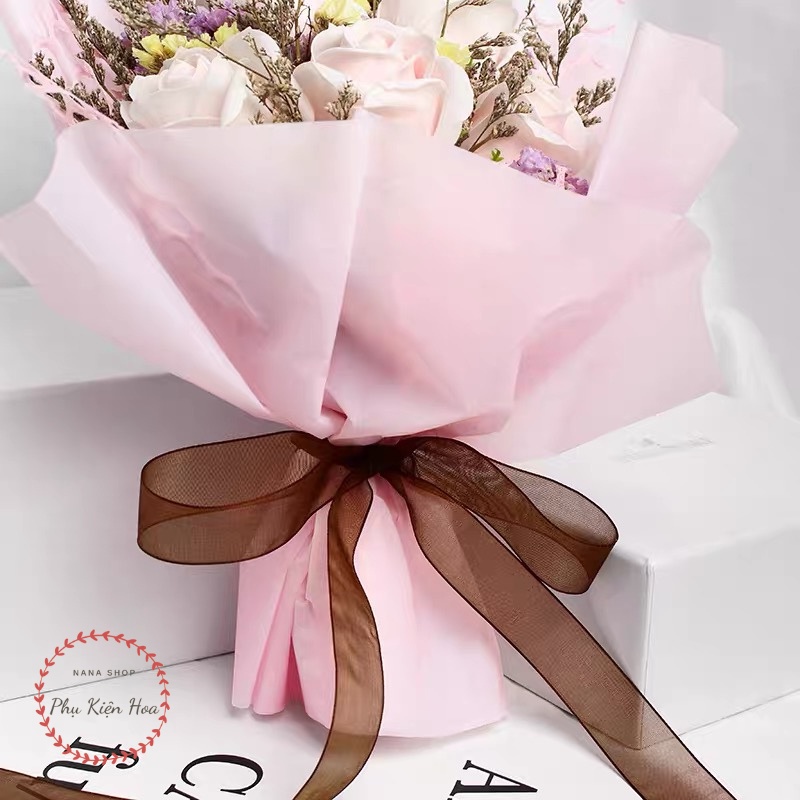 [Cuộn 45m] Ruy Băng Voan Trơn, Vải Organza Khổ 2cm Trang Trí Quà Tặng - Bó Hoa - Tiệc