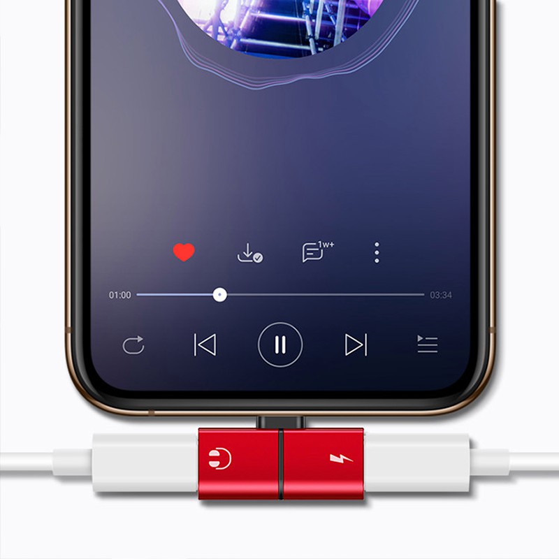Cáp chuyển đổi tai nghe 2 trong 1 vừa sạc vừa cắm tai nghe cổng Lightning cho iPhone