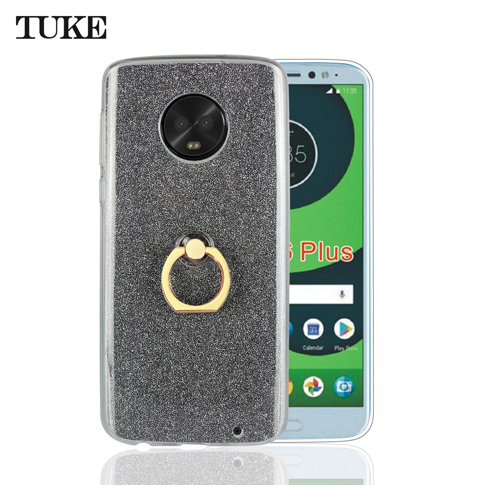 Ốp Lưng Silicone Có Giá Đỡ Dạng Nhẫn Cho Motorola Moto G6 Plus