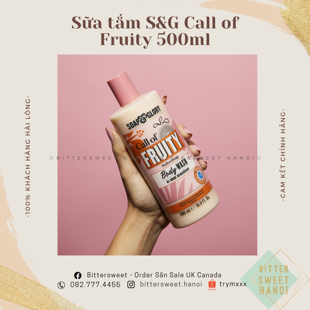 [mẫu mới 500ml] Sữa tắm Soap and Glory hương trái cây Call of Fruity Bubble in Paradise Refreshing Shower Gel 500ml