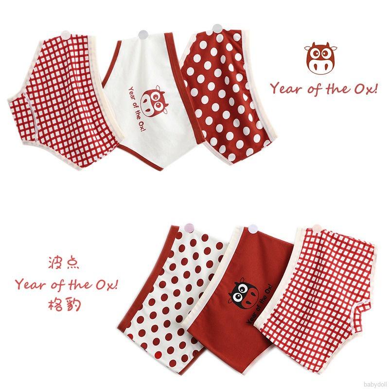 Bộ 3 Quần Lót Boxer Cotton Thoáng Khí In Họa Tiết Hoạt Hình Dễ Thương Cho Bé Gái 1-6 Tuổi