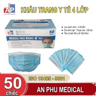 khẩu trang y tế An phú 4 lớp kháng khuẩn hàng nhà máy .