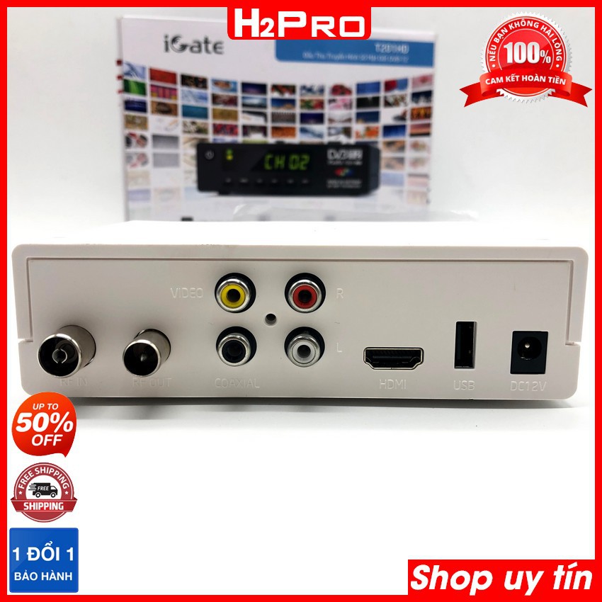 Đầu thu DVB-T2 iGate T201HD VNPT H2Pro chính hãng, đầu thu kỹ thuật số mặt đất giá rẻ (tặng dây HDMI 1M 30k)