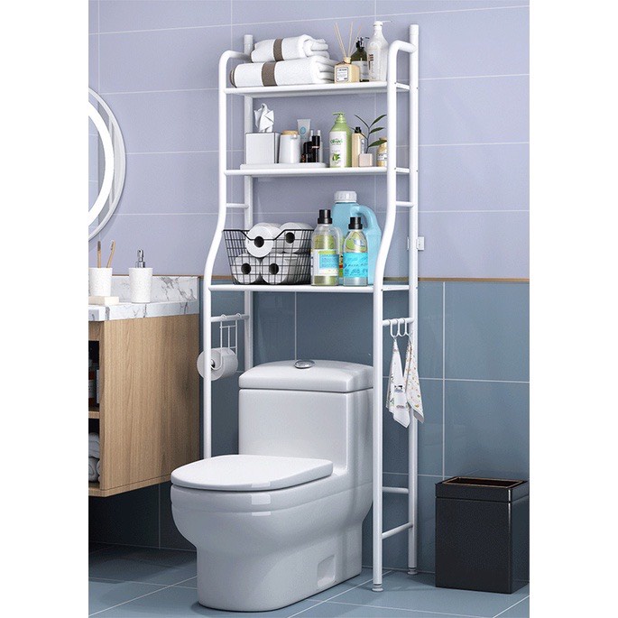 Kệ Nhà Tắm Nhà Vệ Sinh Toilet ,Bồn Cầu, kệ Máy Giặt Sơn Tĩnh Điện 3 Tầng Không Rỉ