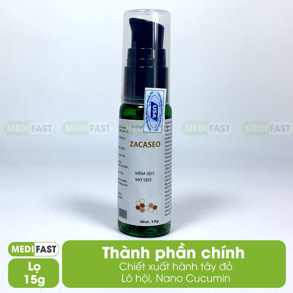 Gel bôi da làm mờ vết thâm, sẹo trên da Zacaseo giúp dưỡng ẩm da - từ hành tây đỏ, lô hội - Lọ 15g