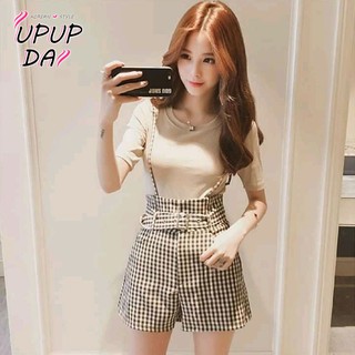 Bộ Đồ Thời Trang Đáng Yêu Cho Bé Gái👗👗Bộ Đồ Hàn Quốc Chính Hãng📣📣Set Áo Thun Tay Lỡ + Quần Yếm Ngắn Thời Trang Hàn Quốc Cho Nữ