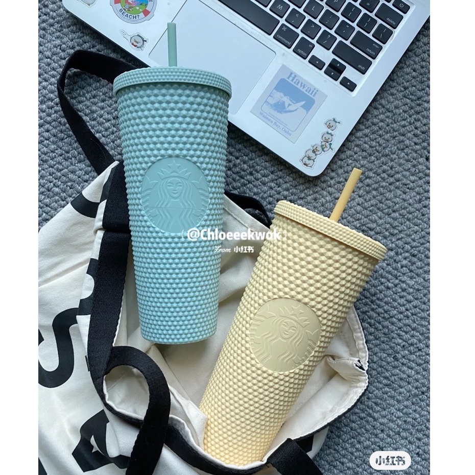 ❤Hot] ins Cốc Uống Nước Starbucks Màu Bạc Họa Tiết Kim Cương Lấp Lánh Sầu Riêng Có Thể Tái Sử Dụng