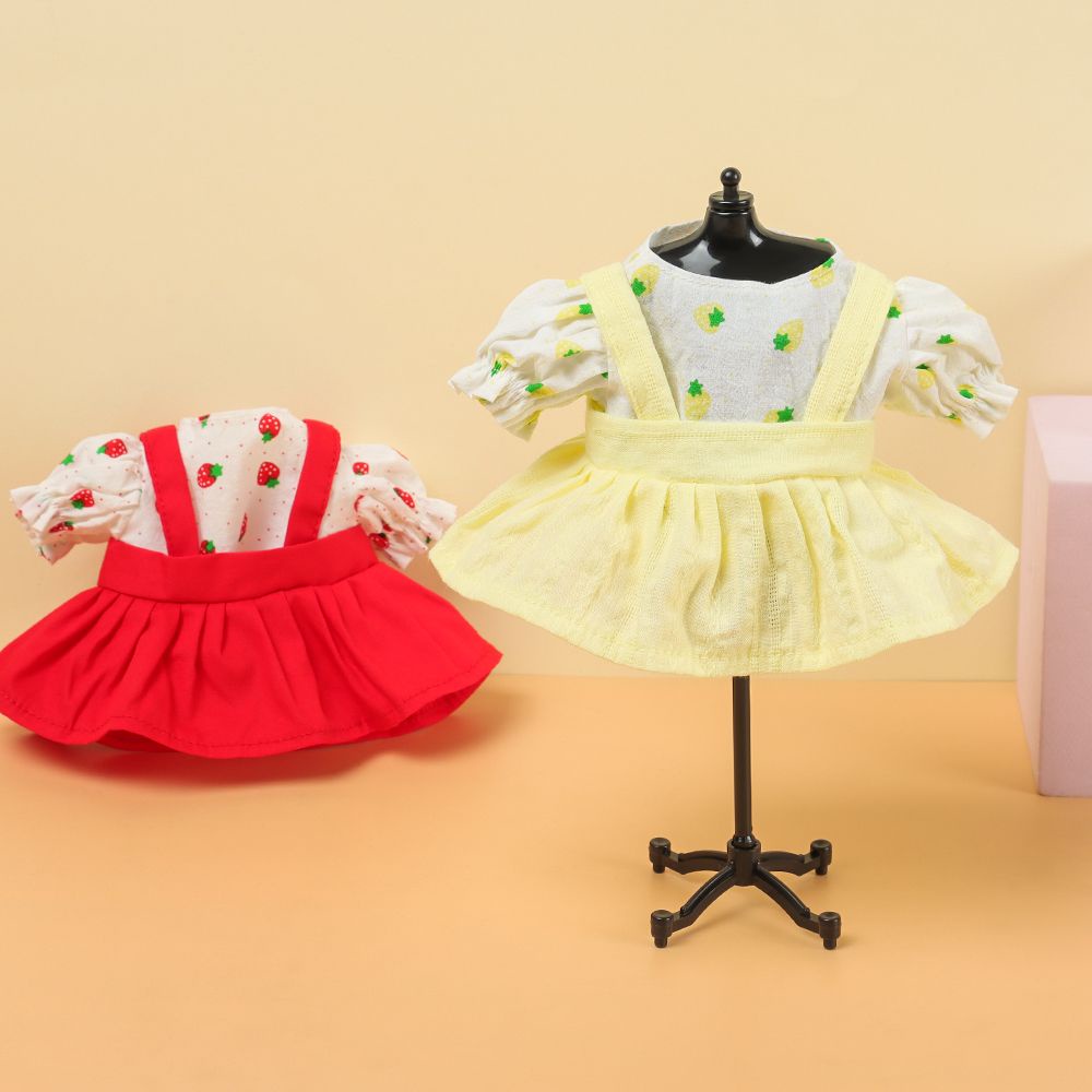 Set đầm yếm quần áo búp bê 20cm DIY