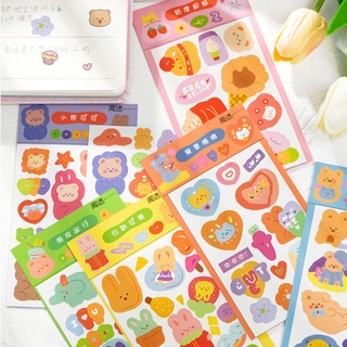 Sticker Dán Trang Trí Sổ Lưu Niệm Hình Gấu Hoạt Hình Dễ Thương Diy