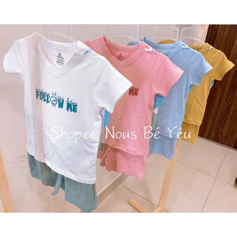 Bộ Bu cộc tay cổ tim Kyomi Follow Me style Hàn Quốc vải sồi mềm mát cho bé mẫu hè mới nhất 2022