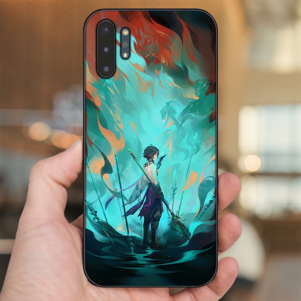 Ốp lưng Samsung Note 10 Plus viền đen in hình Xiao Genshin Impact