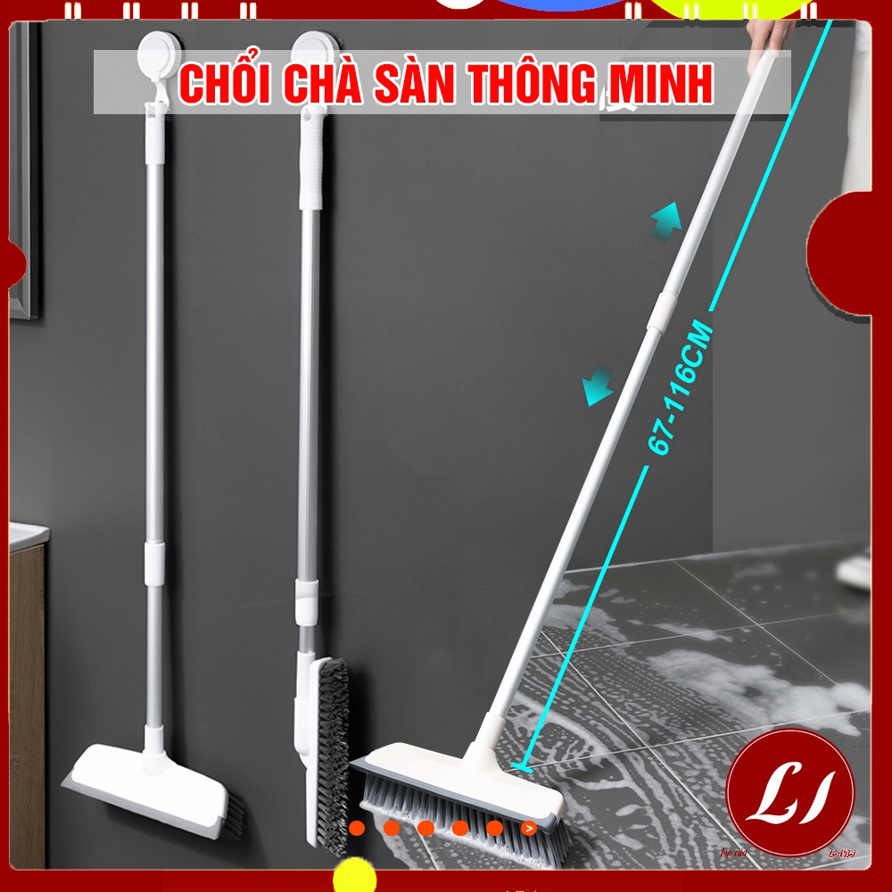 Chổi chà sàn nhỏ gọn, tiện lợi cho gia đình (dài tối đa 116cm)