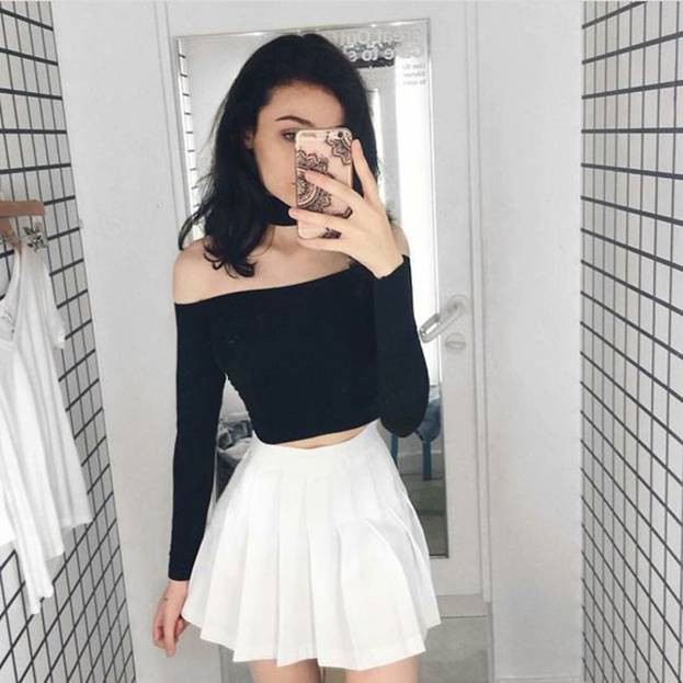 Áo Thun Croptop Body Bẹt Vai Tay Dài Dáng Ôm Trễ Vai Ulzzang