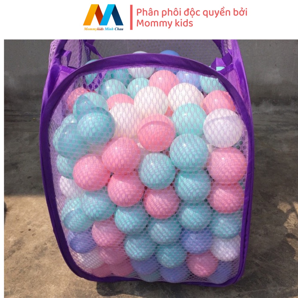 Quà tặng MOMMYKIDS MINH CHÂU quây cũi nhựa ( 1 thảm, 100 quả bóng, 1 combo ném bóng giỏ ( cột bóng, giỏ bóng, 1 bóng), 1