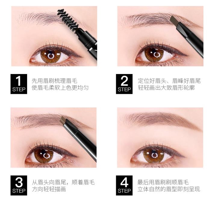 Bút Kẻ Lông Mày Hai Đầu Không Thấm Nước Lâu Trôi Trang Điểm Tự Nhiên | BigBuy360 - bigbuy360.vn