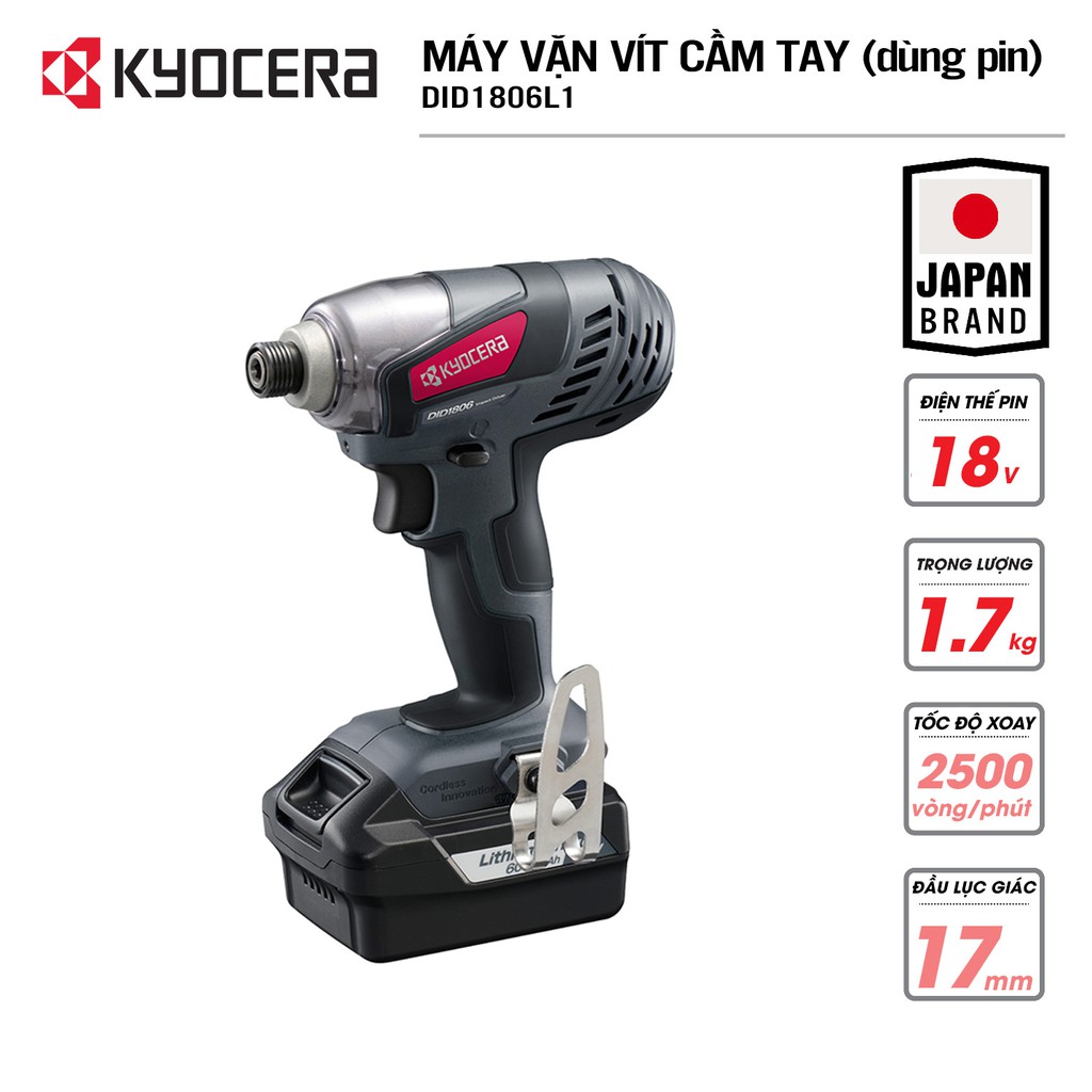 Máy bắn, bắt, vặn vít cầm tay RYOBI (KYOCERA)- DID1806L1