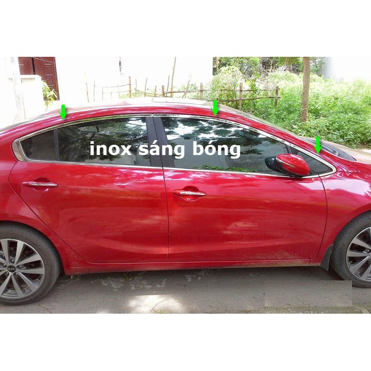 Nẹp inox chân kính và viền cong Kia K3, Cerato 2016-2018