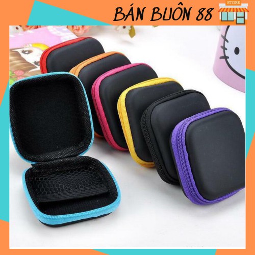 ❌BÁN SỈ📛 Hộp Đựng Tai Nghe , Túi Đựng Dây Cáp Sạc Điện Thoại Hình Vuông 8cm x 8cm 88215 Giang Phạm