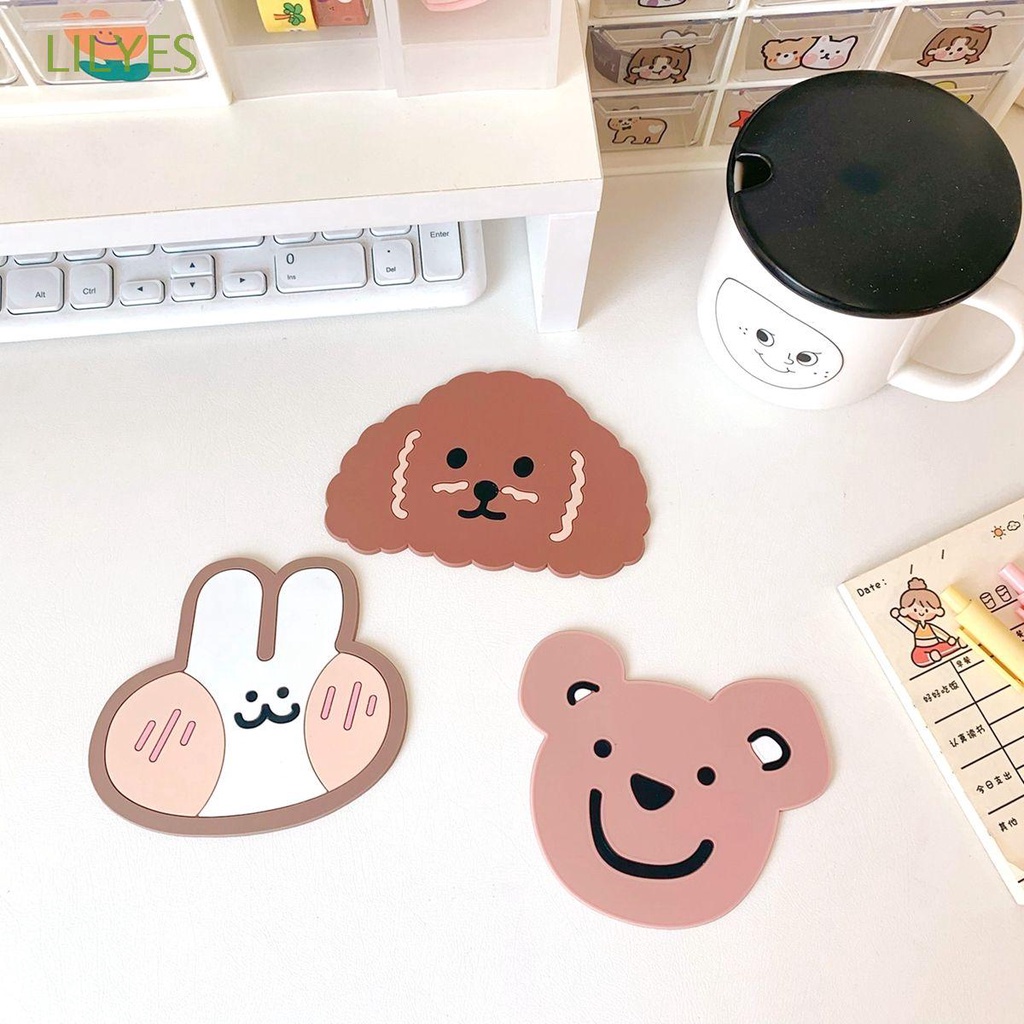 Tấm lót bàn ăn bằng silicon chống trượt cách nhiệt hình thú dễ thương cho người lớn và trẻ em
