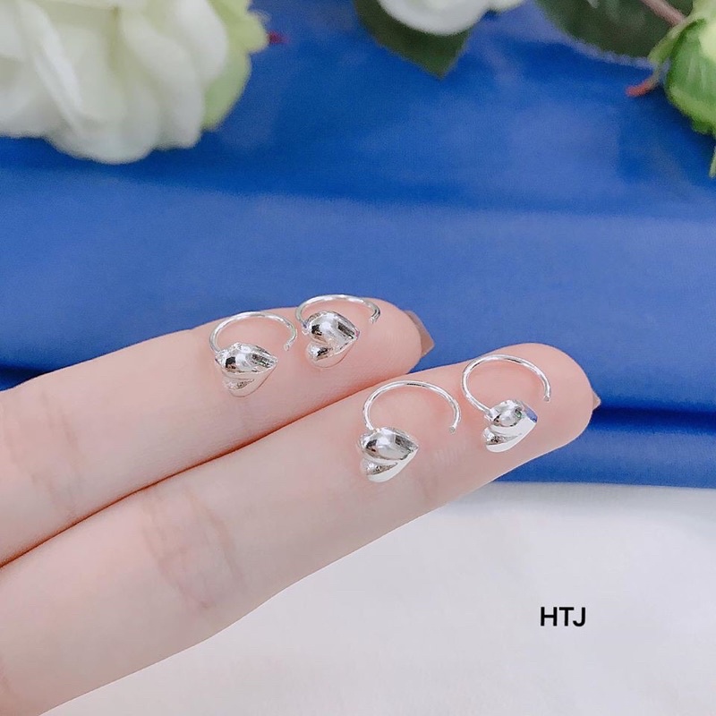 Bông tai nữ, bông tim chuẩn bạc ta xinh xắn - Kho sỉ bạc Nhất Linh