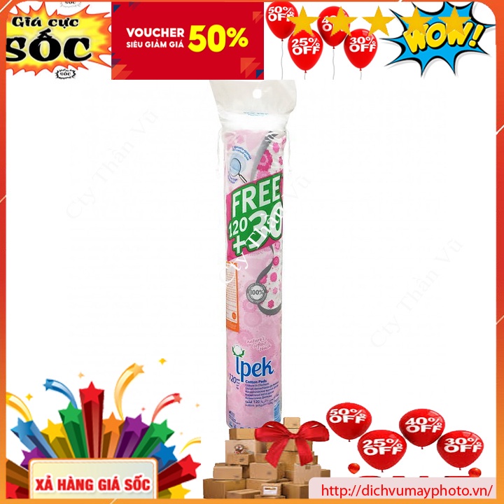 Bông Tẩy Trang Ipek 150 Miếng 100% Cotton Pads dày xịn chất lượng tốt