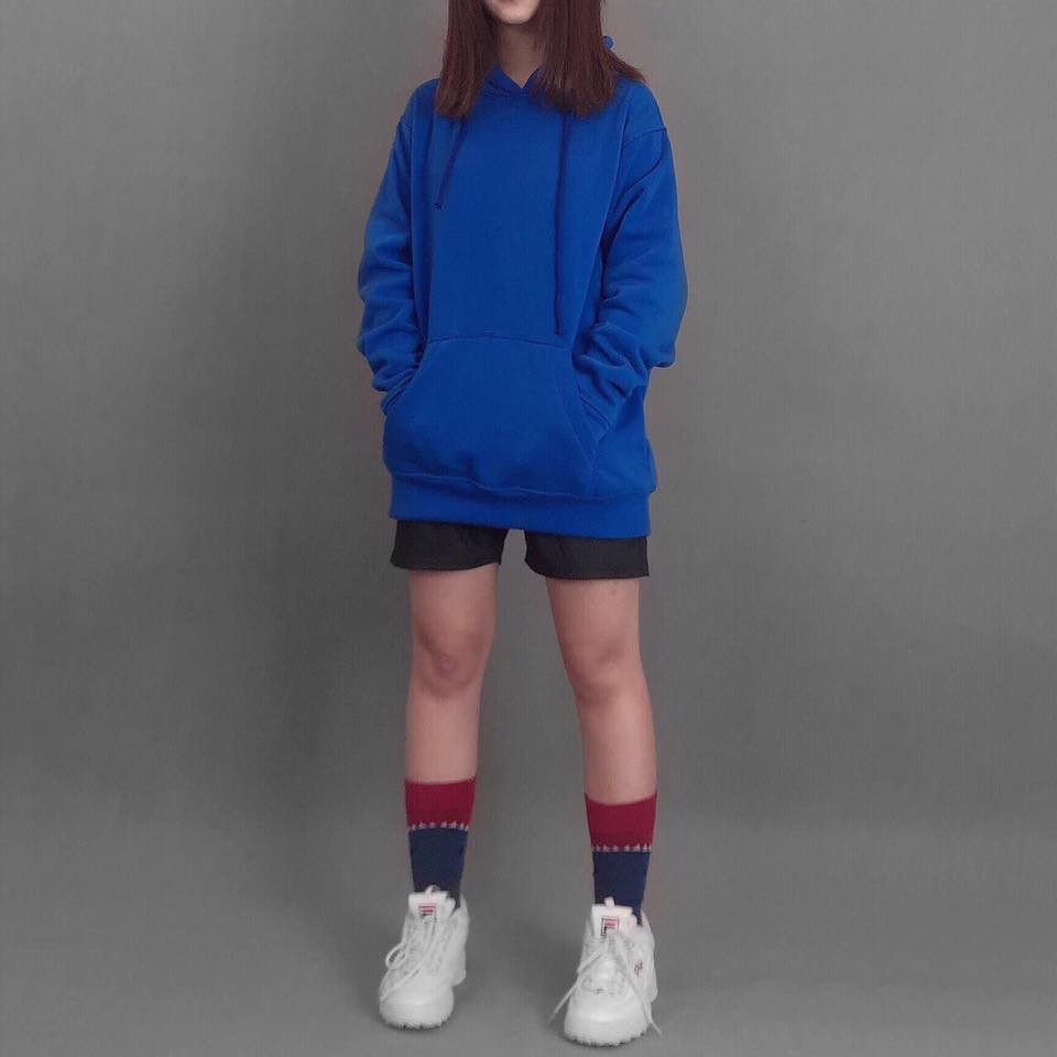 [FREESHIP] áo hoodie xanh dương trơn unisex - áo khoác nỉ bông hoodie basic blue