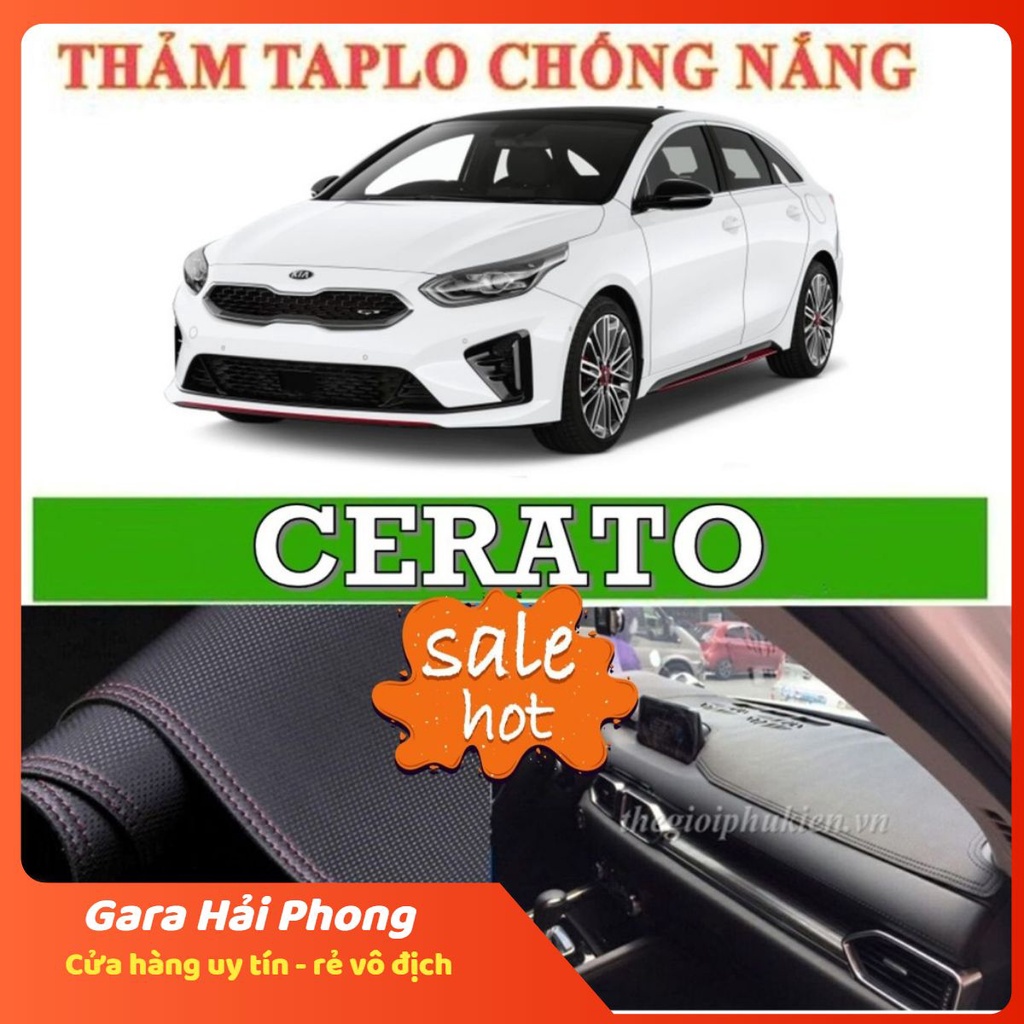 Thảm phủ taplo da CERATO 2016- 2019 dập vân cacbon cao cấp