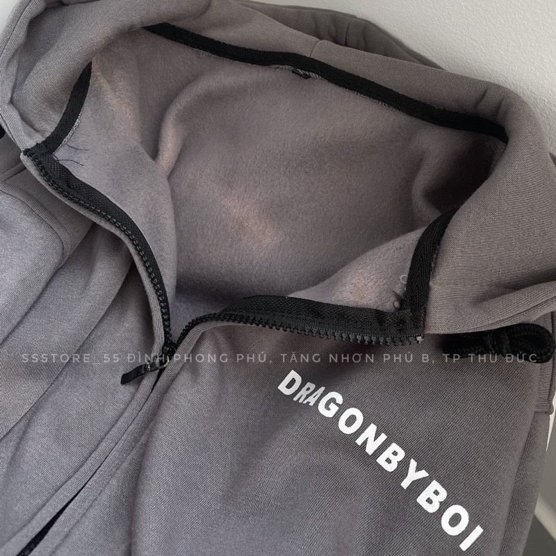 Áo Khoác Sold Out Khoá Kéo Chất Nỉ Ngoại Mũ 2 Lớp Oversize