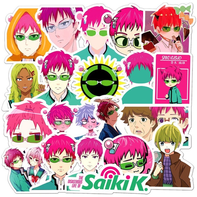 Z&M❀Saiki Kusuo-Series Dán❀50 Cái / Bộ Nhật Bản Anime Dán Chống Thấm Nước Cho Đồ Chơi