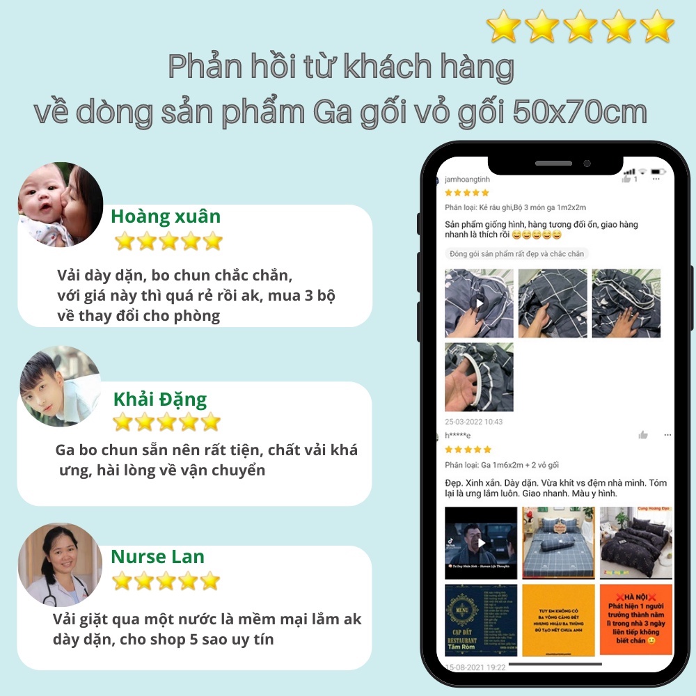 Bộ Ga Gối Có 2 Vỏ Gối Nằm 50x70 cm POLY COTTON, Drap giường bo chun sẵn
