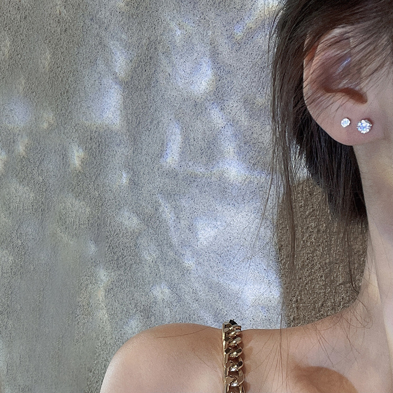 3 Đôi bông tai đính đá đơn giản thời trang cho nữ