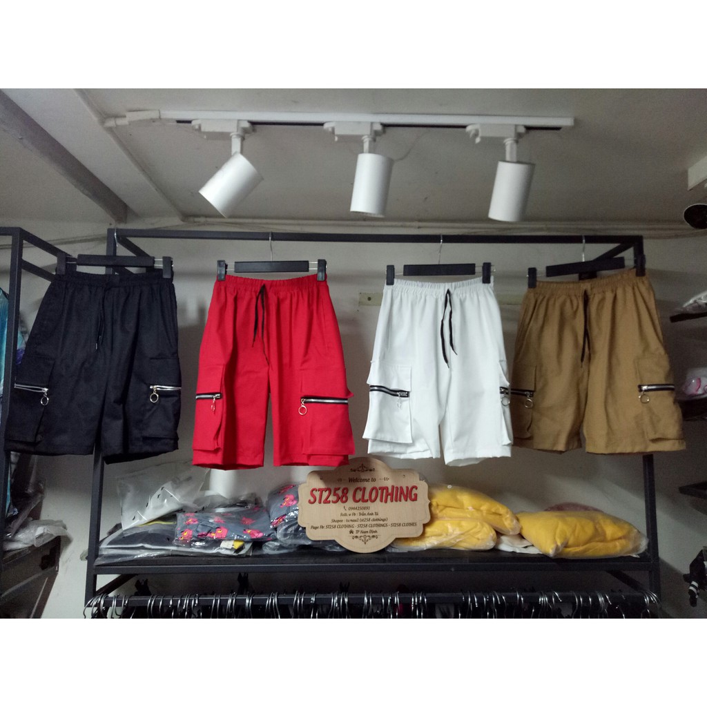 Quần short túi hộp có khóa