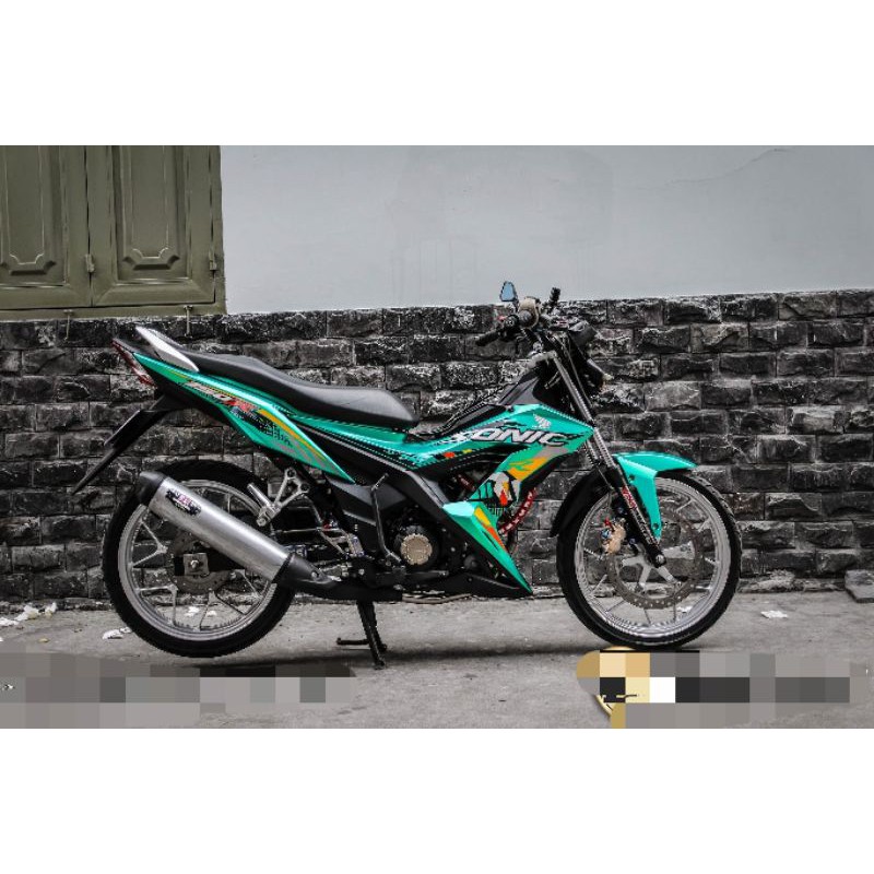 Tem rời xe sonic 150 màu xanh, tem 3 lớp không bay màu - decal huyentran