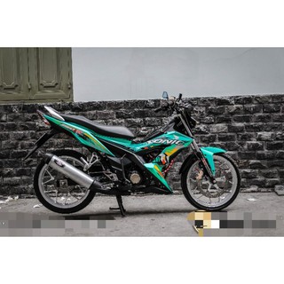 tem rời xe sonic 150 màu xanh, tem 3 lớp không bay màu - decal huyentran