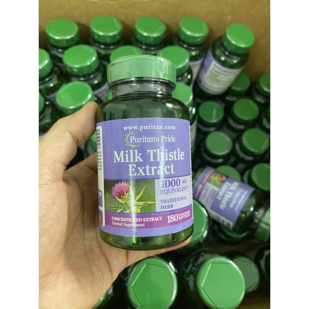 Hộp đựng Viên Uống Bổ Gan Puritan's Pride Milk Thistle Extract 1000mg của Mỹ