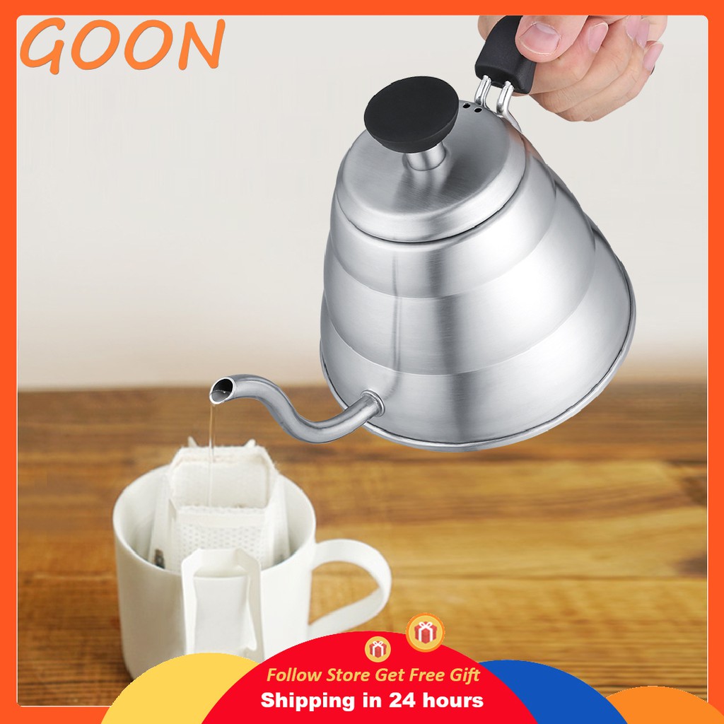 Ấm pha cà phê bằng thép không gỉ cao cấp thiết kế vòi rót kiểu cổ ngỗng tiện dụng Bình cổ ngỗng pha cà phê ấm cổ ngỗng đun được trên bếp từ
