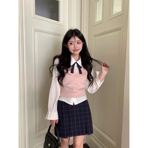 TKLIHN Set váy VEST ulzzang học sinh sinh viên phong cách tiểu thư SANG CHẢNH hot FASHIONITA 2022