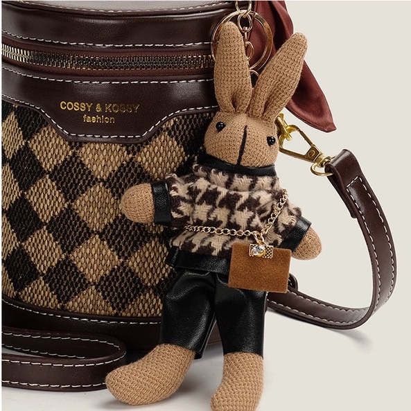 🌸Hàng Order🌸 Túi Xách Nữ CEEKAY Da Thêu Kèm Gấu Thỏ Quai Da Quai Sách Quấn Nơ Sang Chảnh Nữ Tính 🌸Hàng Quảng Châu