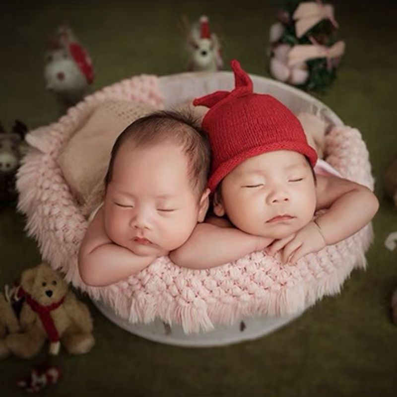 Tấm Thảm Đan Len Bằng Cotton Dùng Làm Phụ Kiện Chụp Ảnh Cho Bé Sơ Sinh